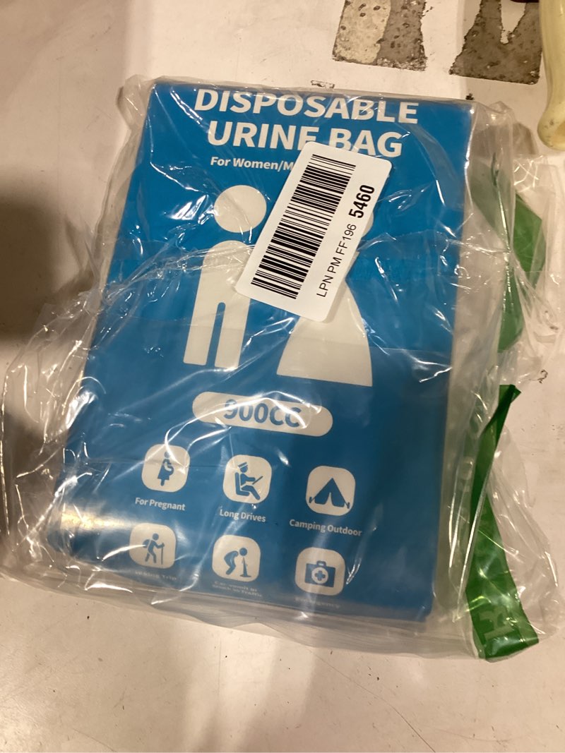 Condition photo showing New/Like New for disposable urine bag for travel - 900ml portable pee bags for women men 8/12/20/24/28 pcs emergency vomit bags urinal toilet for car camping, road trip,traffic jam, pregnant, kid, patient blue 9.1"x5.4"x1.4"(6-pack)