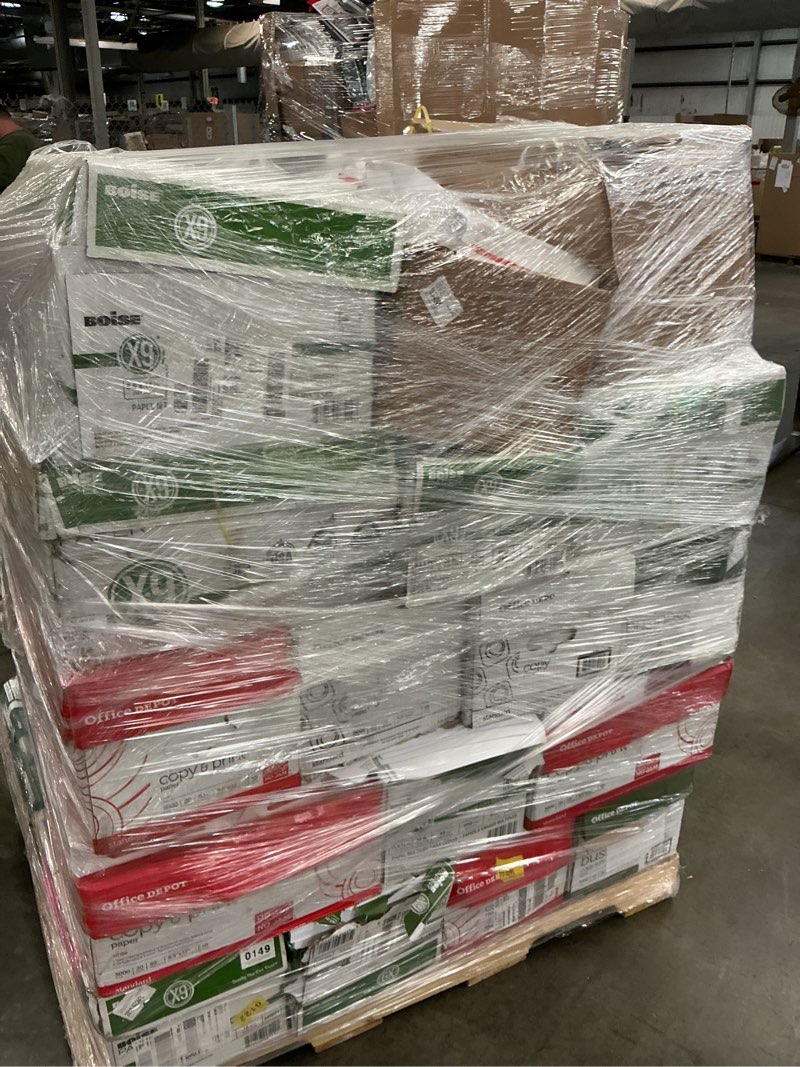 pallet of assorted office printer paper 