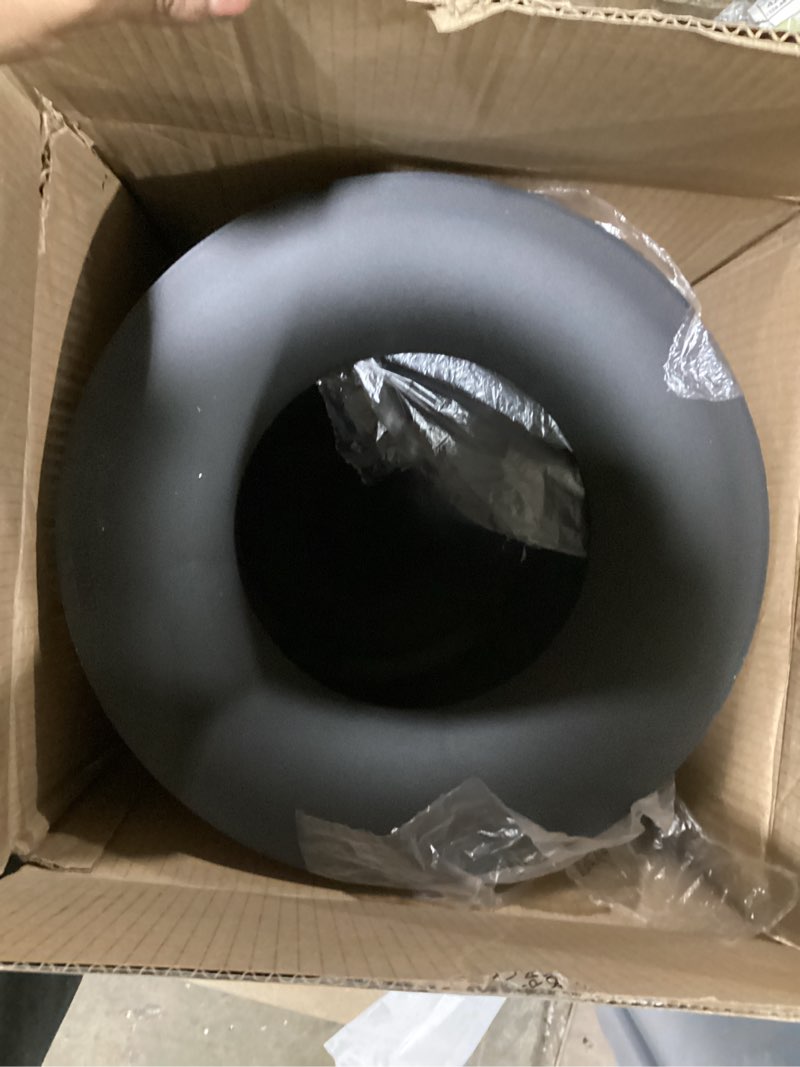 Condition photo showing As Is for Umbra Vento Kitchen Trash Can with Open Top, Large 16-Gallon (62 L) Capacity, Black/Nickel