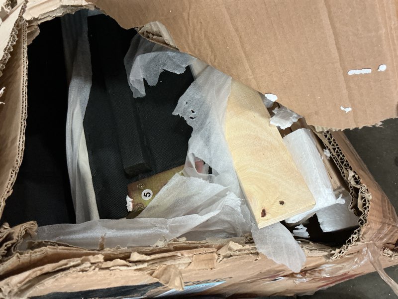 Condition photo showing As Is for Modern Cream Velvet Upholstered Platform Bed, king size  