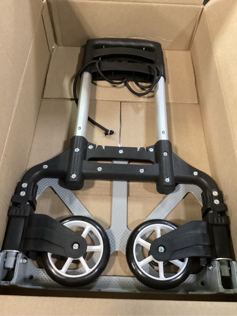 Condition photo showing Good Condition for Folding Hand Truck, Dolly Cart with Wheels Foldable, Lightweight Aluminum Luggage Cart Portable Collapsible Trolly for Utility Cart, Hand Trucks for Moving Travel Shopping Airport Office