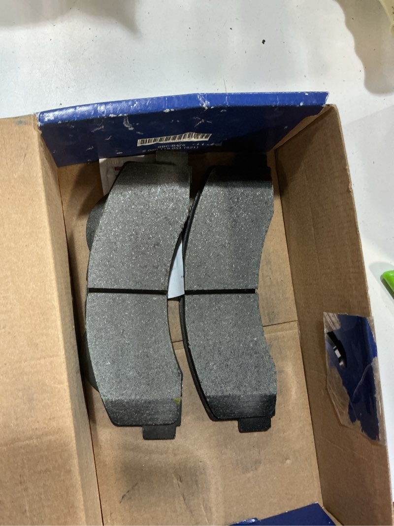 Condition photo showing As Is for bosch be1414h blue ceramic disc brake pad set with hardware - compatible with select ford expedition, f-150; lincoln navigator; front