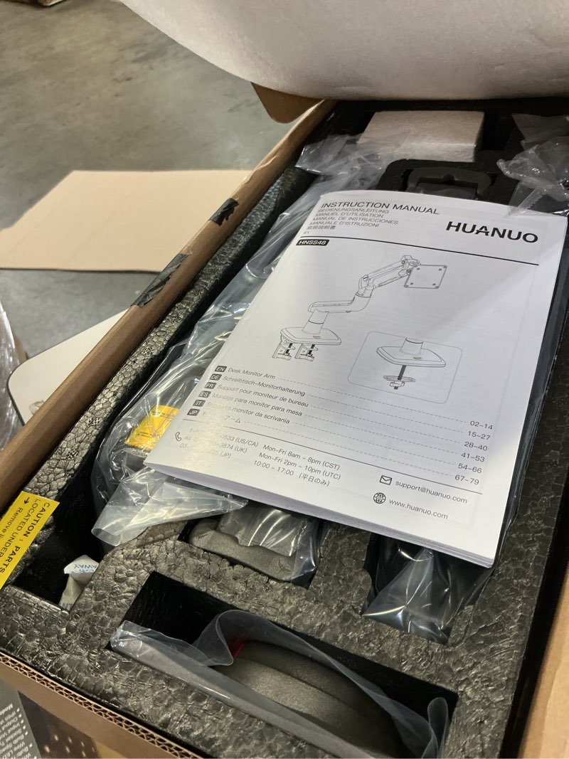 Condition photo showing Good Condition for huanuo titanlift heavy duty monitor arm for screens up to 49", holds 44 lbs, aluminum ultrawide screen desk mount, fully adjustable single gaming monitor mount with dual c-clamp, max vesa 100x100mm 49" non-rgb