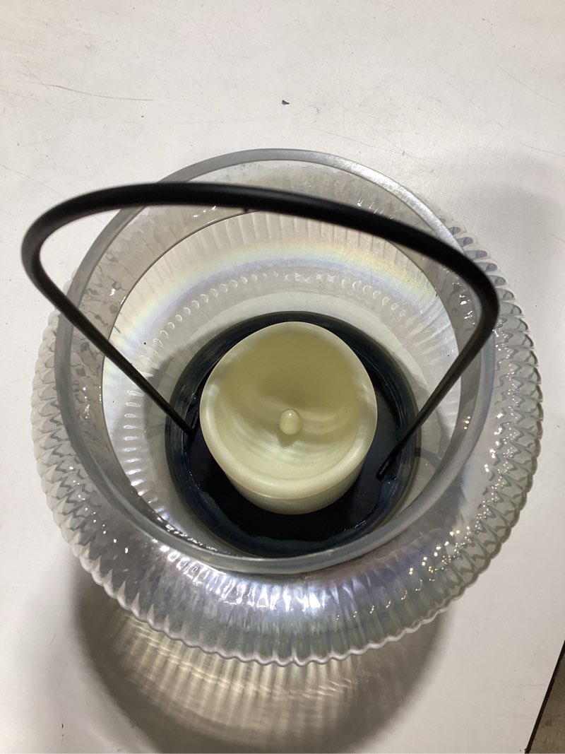 Condition photo showing As Is for small glass lantern