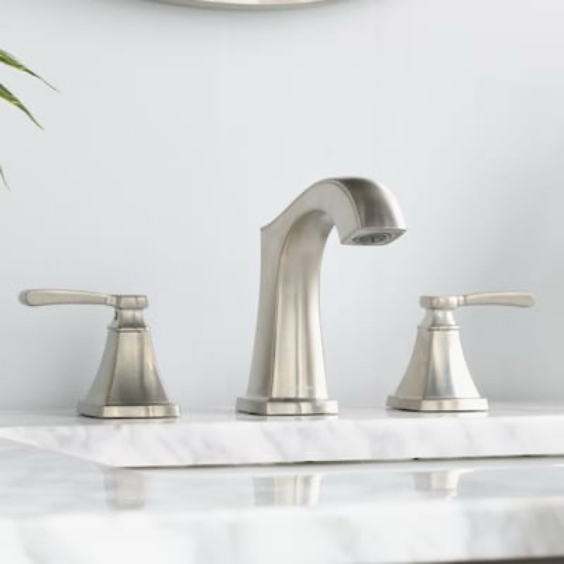  allen + roth chesler brushed nickel widespread 2-handle watersense mid-arc residential handle