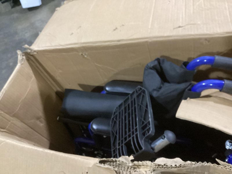 Condition photo showing As Is for (similar to )medline lightweight wheelchair for adults with swing-back, desk-length arms, elevating leg rests; 18w\" x 16\"d seat 18\" seat width