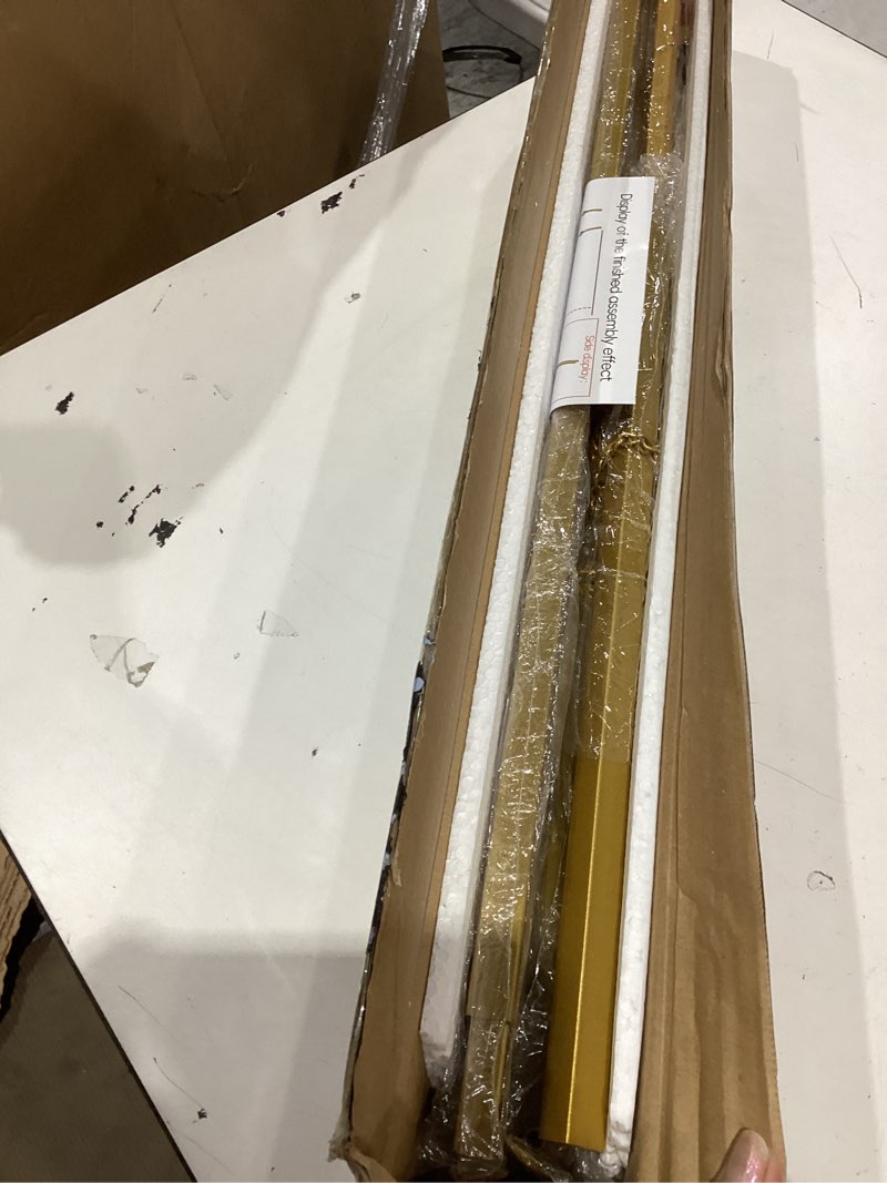 Condition photo showing Good Condition for easel stand for signs, 57" gold easel adjustable 4 tier floor with chain support, metal easels for painting, display stand for wedding baby showers birthday parties