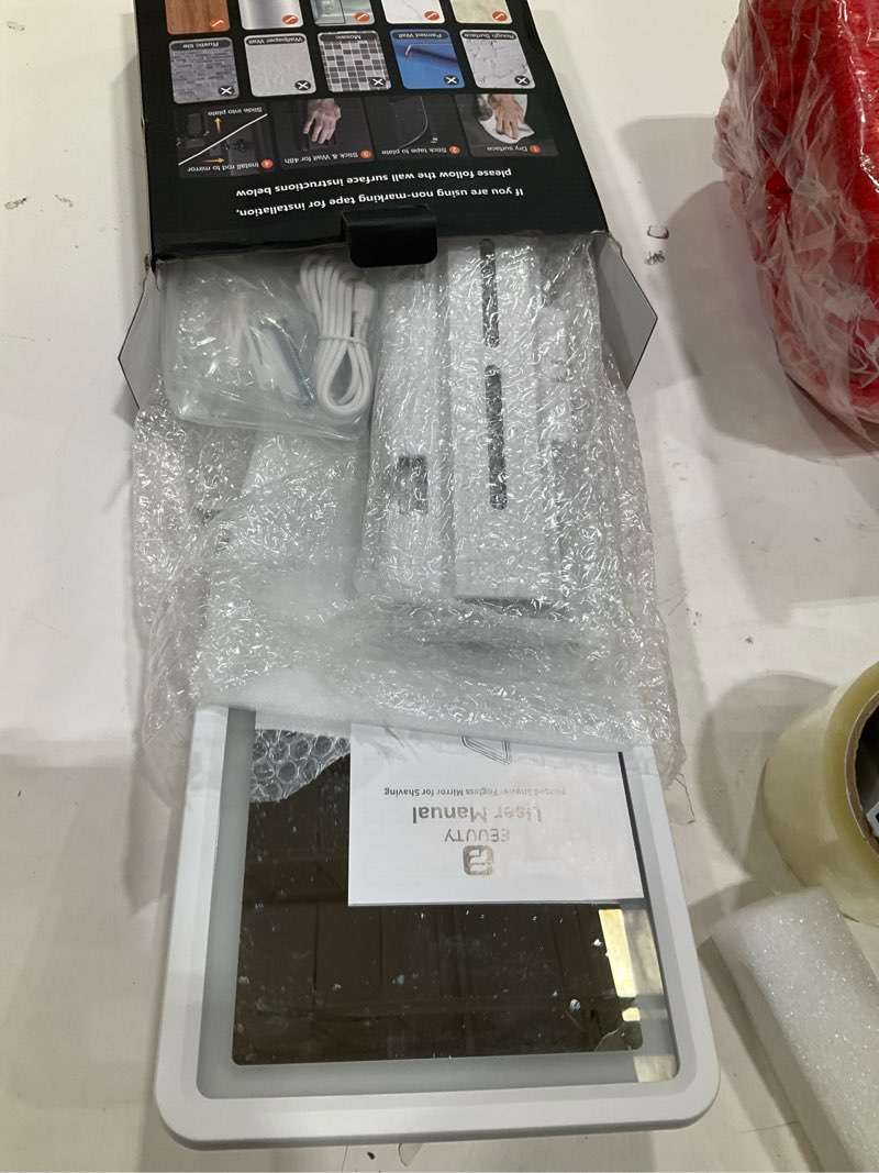 Condition photo showing Good Condition for heated shower mirror fogless for shaving (gen 3) - 3 colors stepless dimmable lights, anti-fog shaving mirror with razor holder, no-drilling, removable - white
