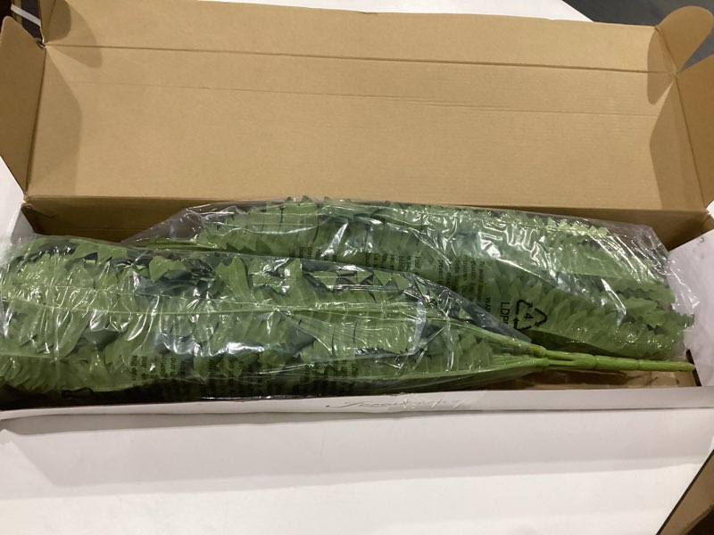 Condition photo showing New/Like New for 35" ferns artificial bush plants large, 2 artificial boston ferns with 39 fronds for outdoors home decor