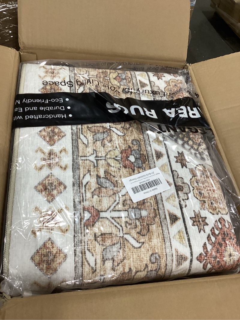 Condition photo showing New/Like New for zesthome 8x10 area rugs for living room,non-slip backing washable rugs,vintage large area rug?stain resistant home decor rug (orange,8'x10')