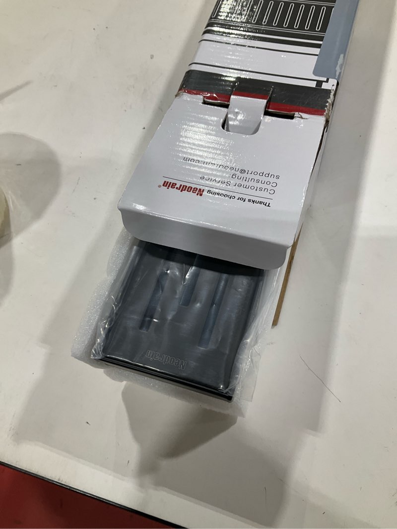 Condition photo showing Good Condition for neodrain 24 in matte black linear shower drain, rectangular linear drain for shower with brick pattern grate, 304 stainless steel bathroom floor drain matte black 24 in