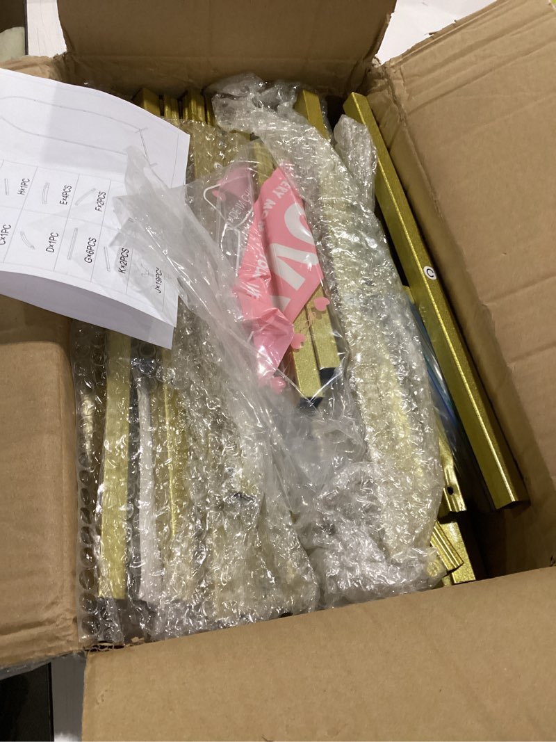 Condition photo showing Good Condition for babenest gold arch backdrop stand set of 2, 7.2ft/8ft metal arch wedding stand, balloon arch frame for ceremony birthday party bridal baby shower halloween banquet decoration (square tube) 7.2ft 8ft