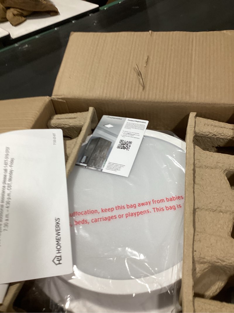 Condition photo showing New/Like New for Homewerks 7130-20-BT Humidity Sensor Bathroom Fan with Color Changing LED Light and Bluetooth Speaker 110 CFM 1.5 Sones 3 Temperatures 3000K 4000K 5000K 1000 Lumens With Wall Switch 110 CFM Bluetooth Bath Fan with Speaker and Color Changing LED Light