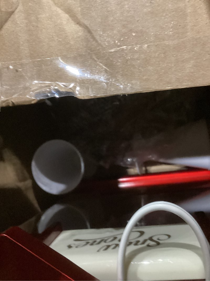 Condition photo showing As Is for Nostalgia Snow Cone Shaved Ice Machine - Retro Table-Top Slushie Machine Makes 20 Icy Treats - Includes 2 Reusable Plastic Cups & Ice Scoop - Retro Red Table Top Metallic Red