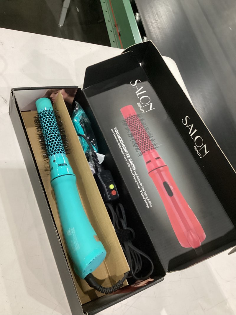 Condition photo showing New/Like New for caj 3-in-1 hair dryer one-step volumizer negative ion hair straightening curling hot air dryer short and long hair brush 1" inch styler wand