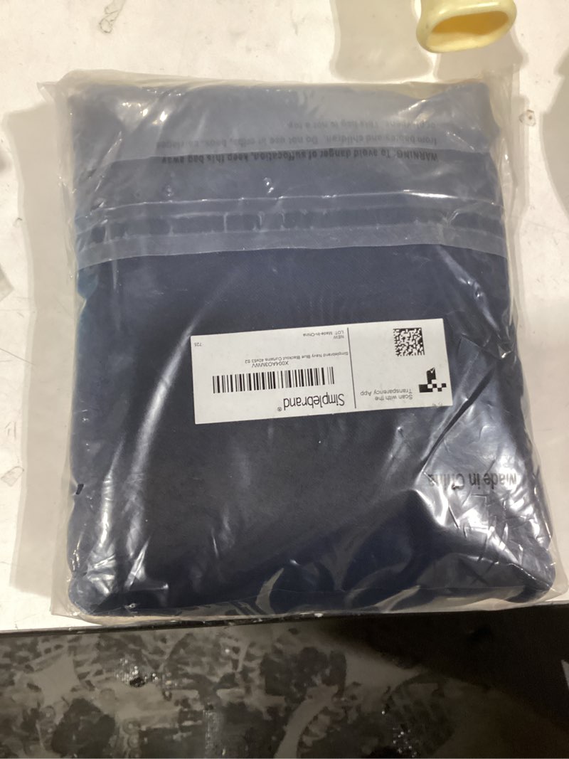 Condition photo showing Good Condition for Simplebrand Ava Navy Blue Blackout Curtains for Bedroom 63 Inch Length 2 Panels, Solid Thermal Insulated Energy Saving Rod Pocket Window Treatment Curtains Blackout Drapes, W40 x L63 Inch, Navy Blue Navy Blue 40"W x 63"L (Pack of 2)