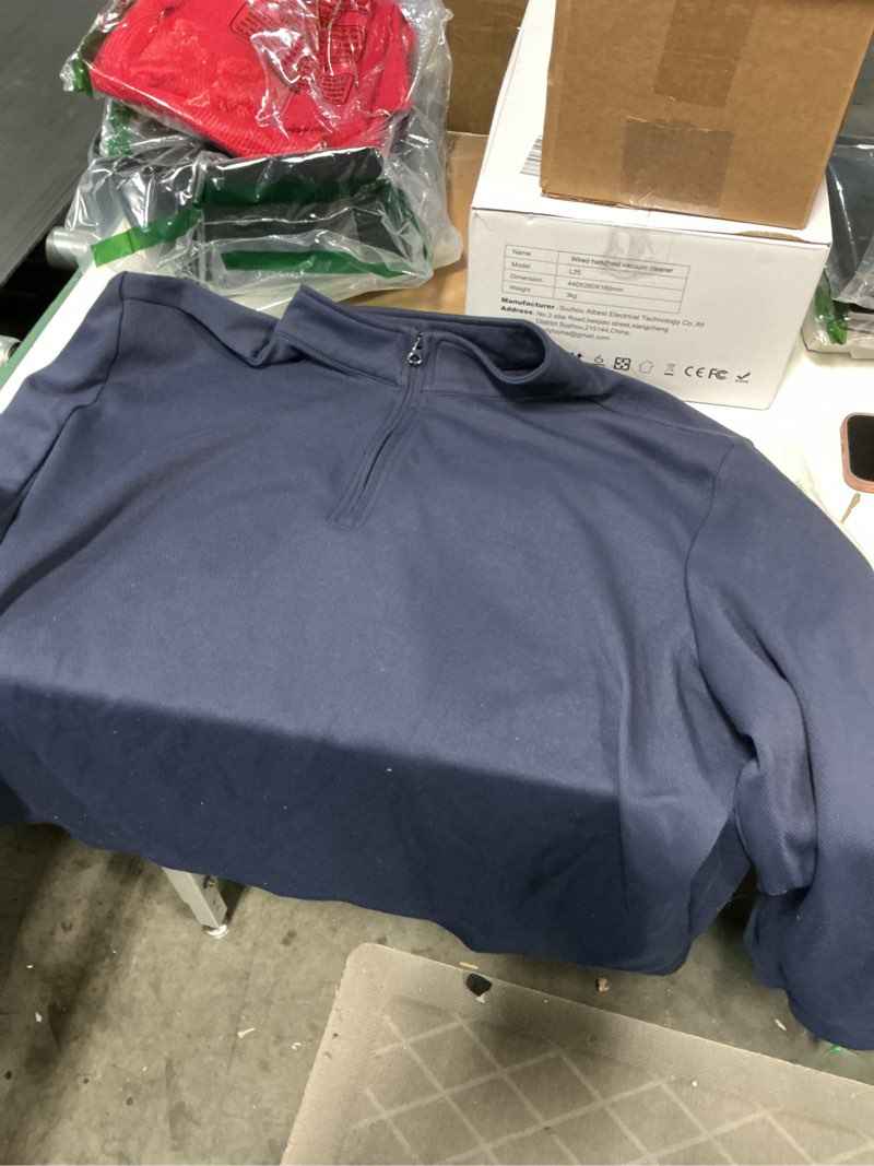 Condition photo showing Good Condition for COOFANDY Men's Quarter Zip Up Pullover Lightweight Mock Neck Sweatshirt Casual Long Sleeve Polo Shirt 01-black 3X-Large