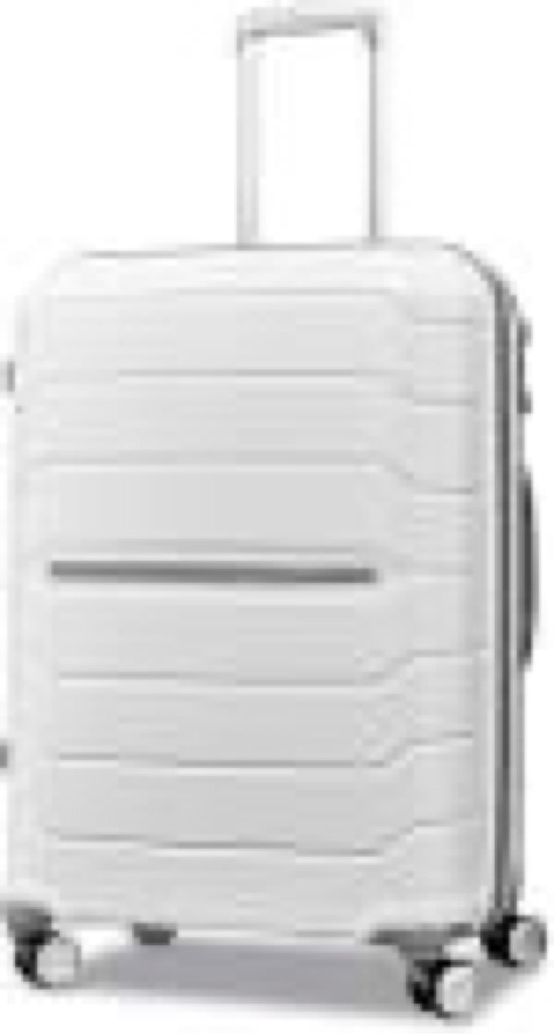 samsonite freeform hardside expandable with double spinner wheels, white, checked-medium 24-inch checked-medium spinner white