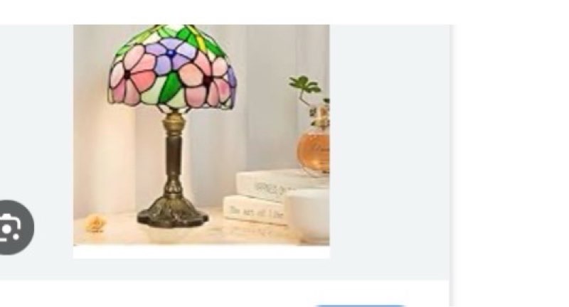 Ppbmocw Tiffany Style Table Lamp, Small Stained Glass Lamp for Bedside, Bedroom, Nightstand, Living 