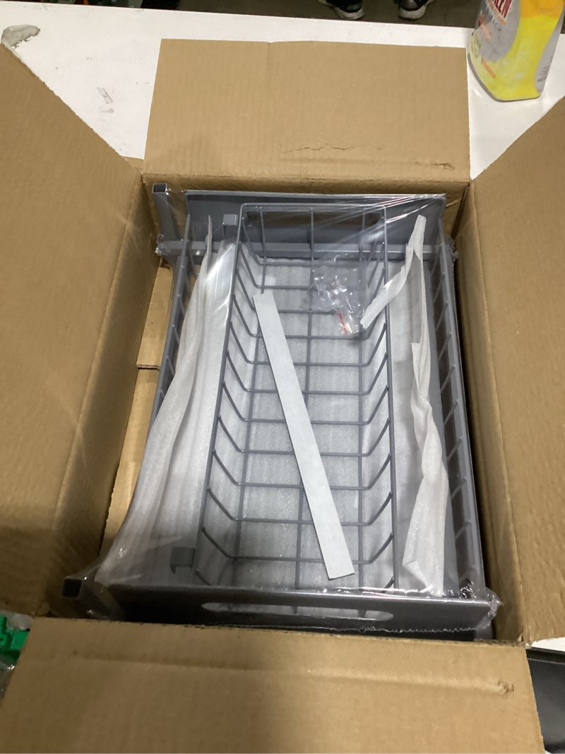 Condition photo showing New/Like New for REALINN Under Sink Organizer, Pull Out Cabinet Organizer 2 Tier Slide Out Sink Shelf Cabinet Storage Shelves, Storage for Kitchen Bathroom, Grey, 1 Pack Grey 1 Pack