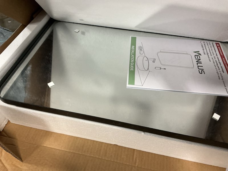 Condition photo showing Good Condition for Medicine Cabinet with Mirror, 16x24 Fully Assembled Recessed or Wall-Mounted Bathroom Mirrored Cabinet with Adjustable Storage Shelves for Vanity, Metal, Black 16"x24" Matte Black