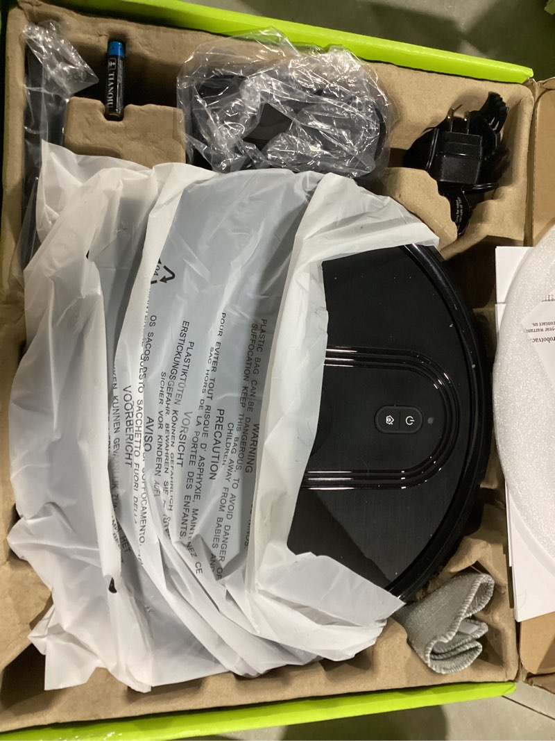 Condition photo showing Good Condition for XIEBro Robot Vacuum and Mop Combo, 2 in 1 Robotic Vacuums Cleaner with 3200Pa Max Suction, App/Wi-Fi/Voice, Robot Vacuum with Schedule, Self-Charging, Slim, for Pet Hair, Hard Floor, Carpet T8S-Black