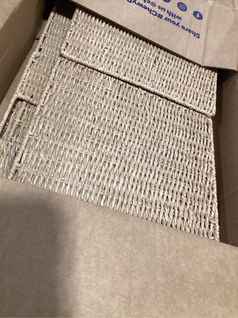 Condition photo showing New/Like New for Trademark Innovations Set of 3 Rectangular Seagrass Baskets with Lids (Small) Small Unlined