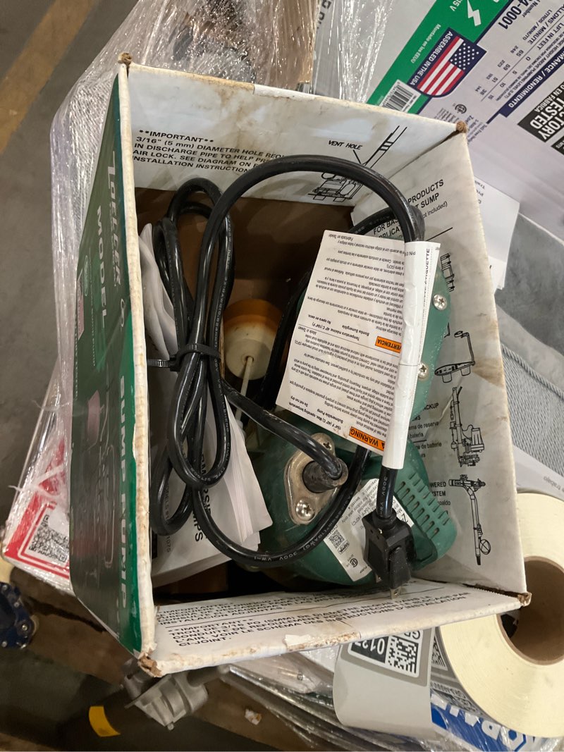 Condition photo showing As Is for zoeller 1/3-hp 115 -volt 43-gallon cast iron submersible sump pump