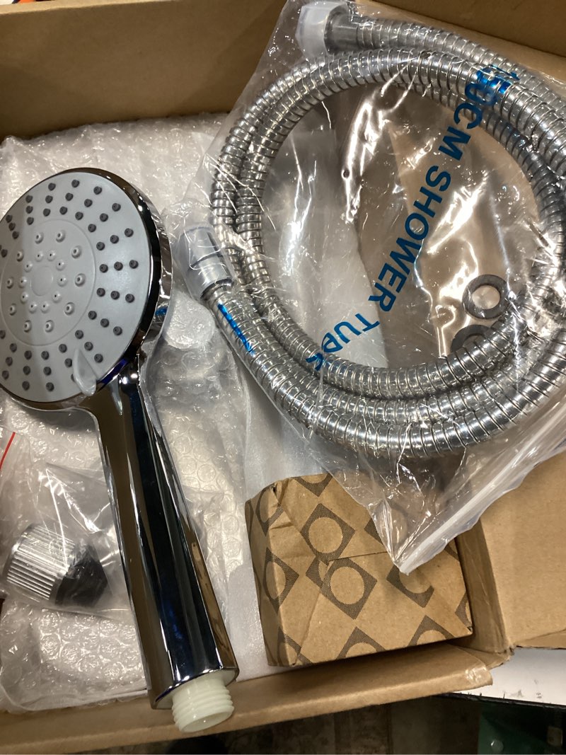 Condition photo showing Good Condition for ryamen dual shower head combo, brushed nickel 8'' high pressure rain/rainfall shower head, 6 settings adjustable handheld showers, with 15" height adjustable slide bar, holder/59’‘ hose
