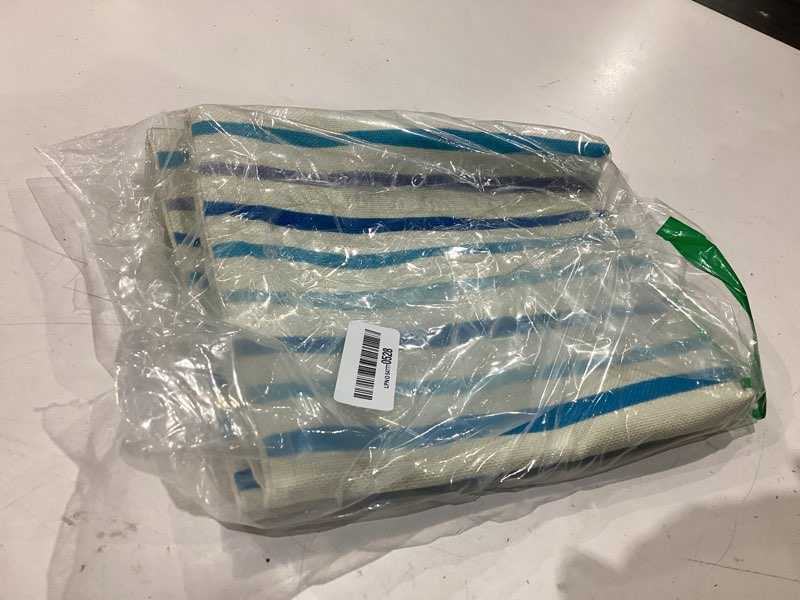 Condition photo showing Good Condition for all smiles outdoor blue throw pillow covers for patio bench garden porch sunbrella furnitures sage lines stripes cushion cases decorative 22x22 set of 2 for sofa couch blue 22" x 22" (pack of 2)