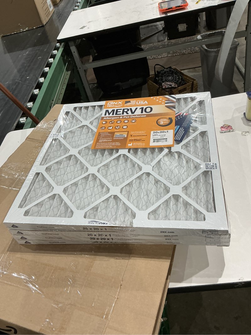 Condition photo showing Good Condition for bnx trufilter 20x20x1 merv 10 (4-pack) ac furnace air filter - made in usa - pleated air conditioner hvac ac furnace filters - removes odor, mold, bacteria, smoke 20x20x1 4-pack