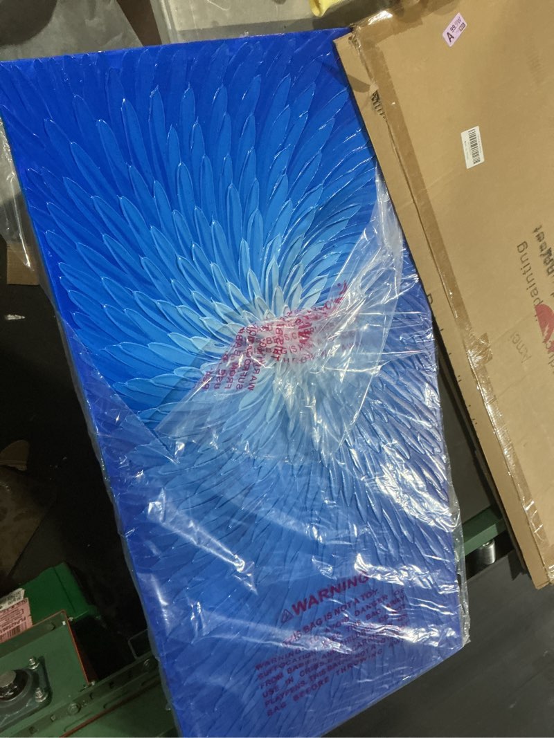 Condition photo showing Good Condition for amei art,24x48inch hand painted modern artwork blue white flower oil painting wood inside framed hanging wall decor art textured abstract acrylic wall art (bright blue) 48"l x 24"w blue&white