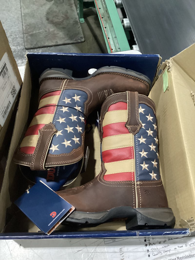 Condition photo showing New/Like New for durango women's rd4414 western boot, brown/union flag, 6.5 m us