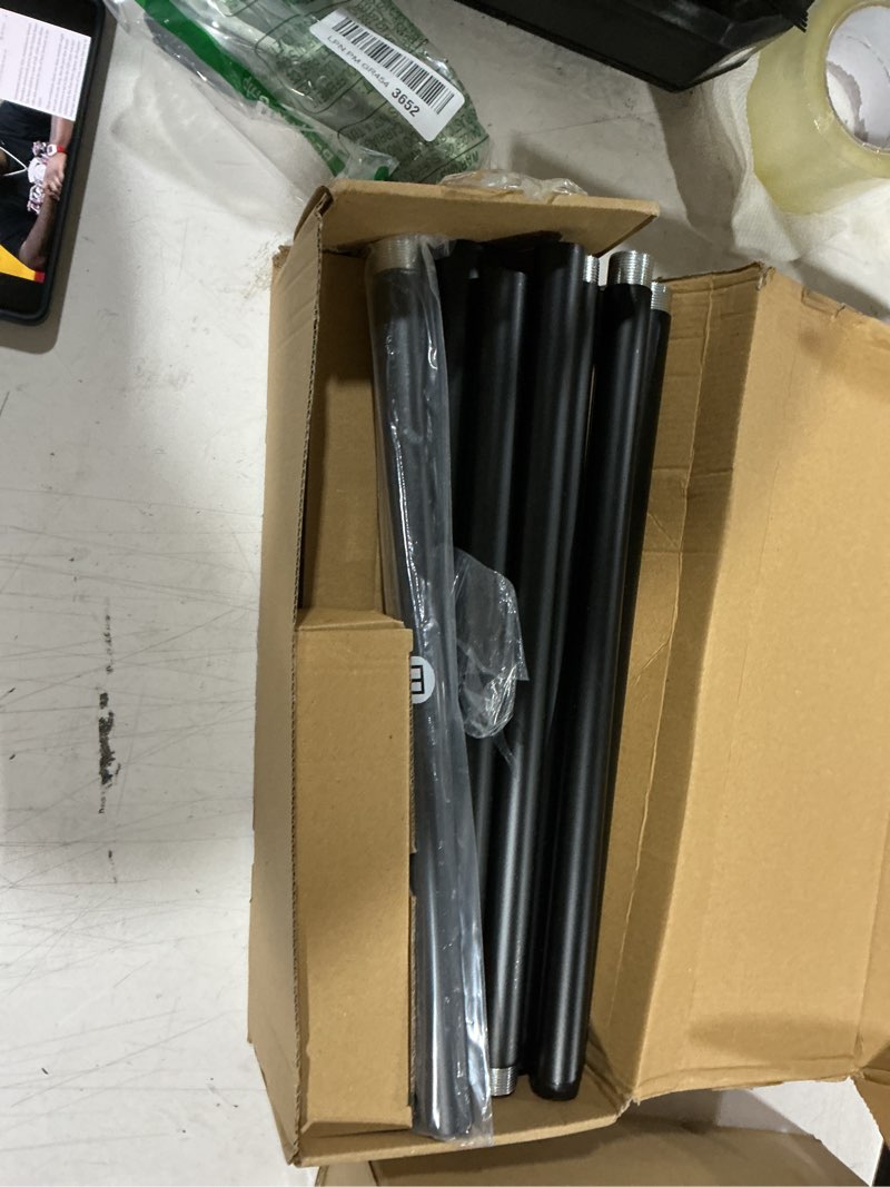 Condition photo showing Good Condition for ifels 2 pack heavy duty curtain rods for windows 66 to 120 inch, 1 inch black adjustable curtain rod set with easy installation and modern design (a1,black,30-120",2pack) 30"-120"|2pack black