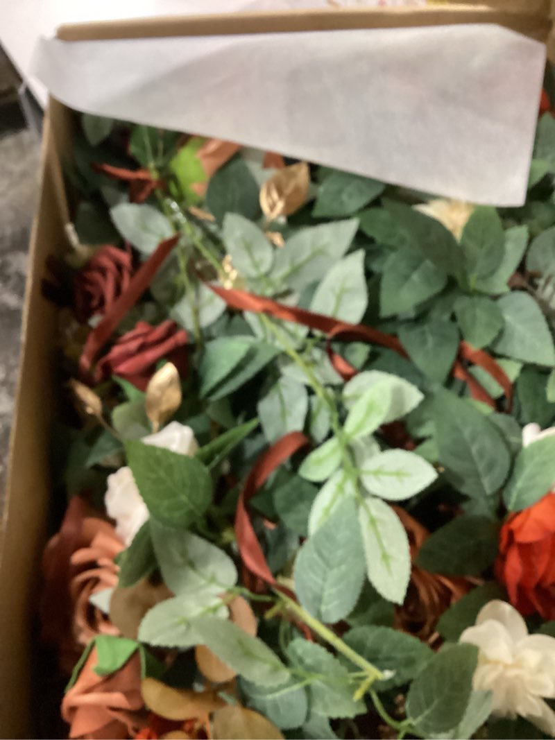 Condition photo showing Good Condition for ling's moment fall wedding chair decorations orange terracotta aisle flower | 10pcs artificial church pew flowers floral swag hanging garlands for ceremony reception rose arrangement party outdoor decor sunset terracotta