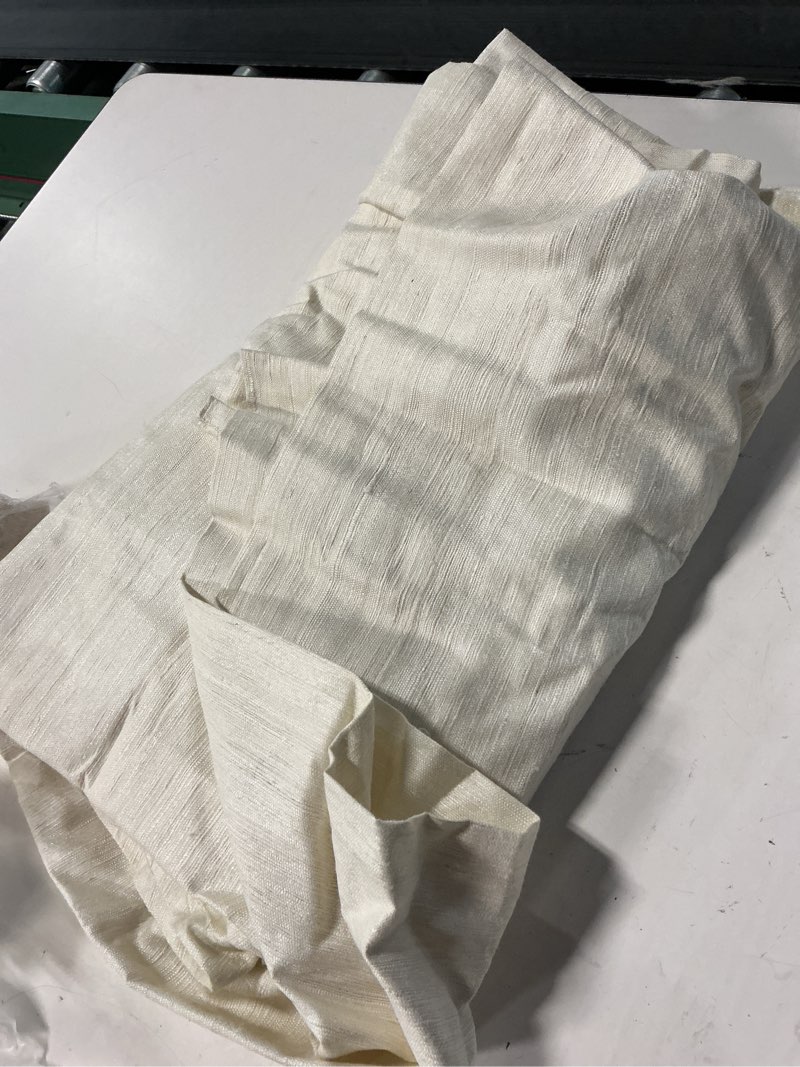 Condition photo showing Good Condition for raw silk curtain, 48x84, ivory