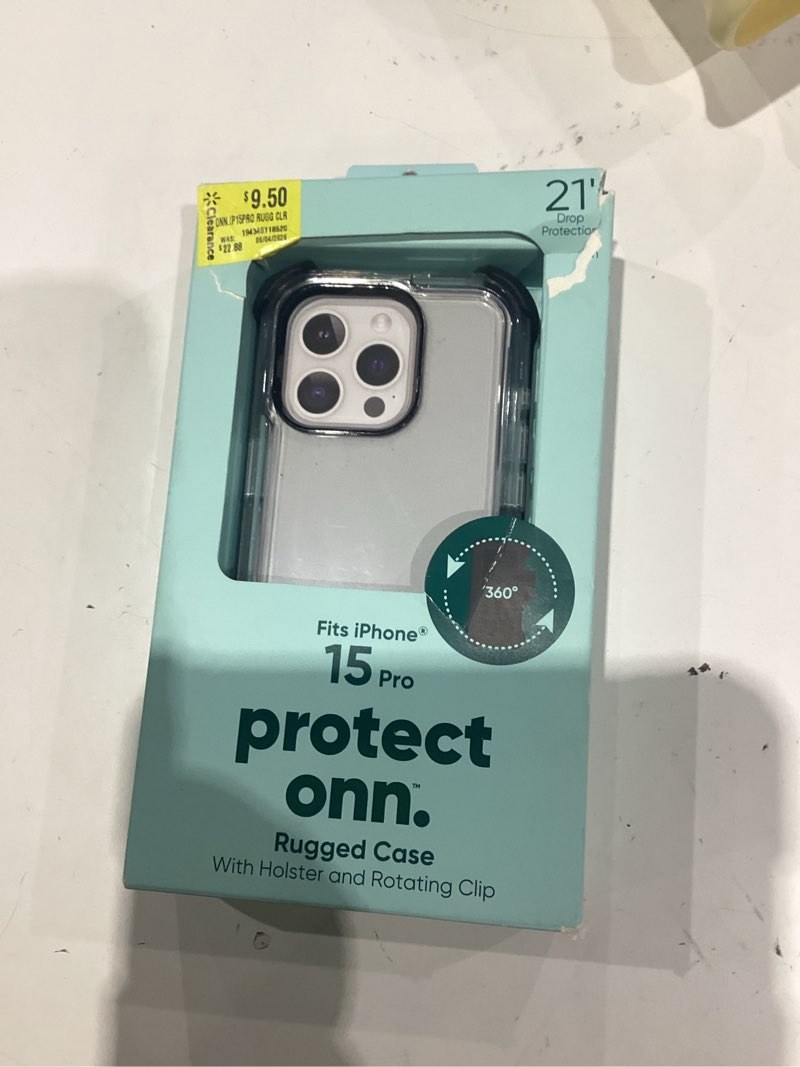 Condition photo showing Good Condition for onn. rugged phone case with holster for iphone 16e / iphone 15 / iphone 14 / iphone 13 - clear