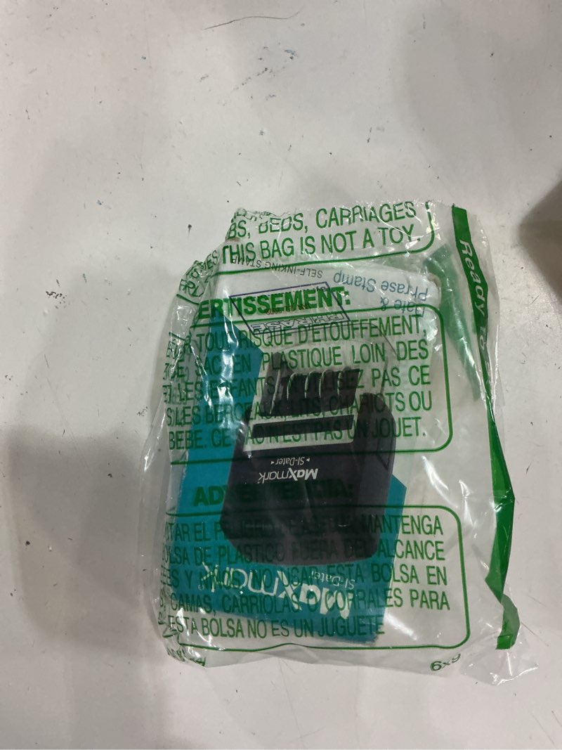 Condition photo showing Good Condition for maxmark office self inking date stamp with phrase approved - 2 color blue/red ink si blue/red approved