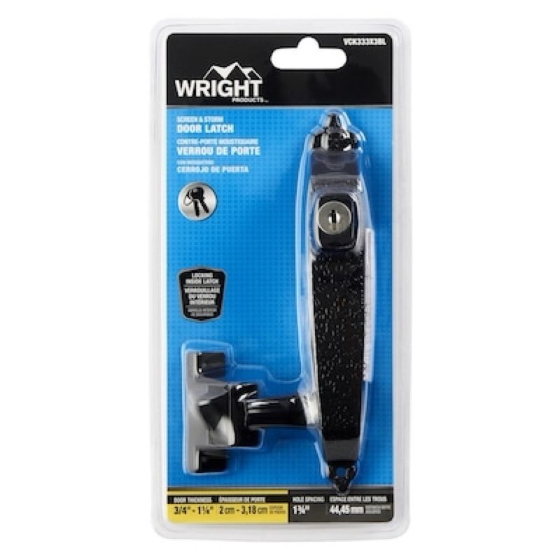 wright products hammered black lockable screen/storm door replacement handleset