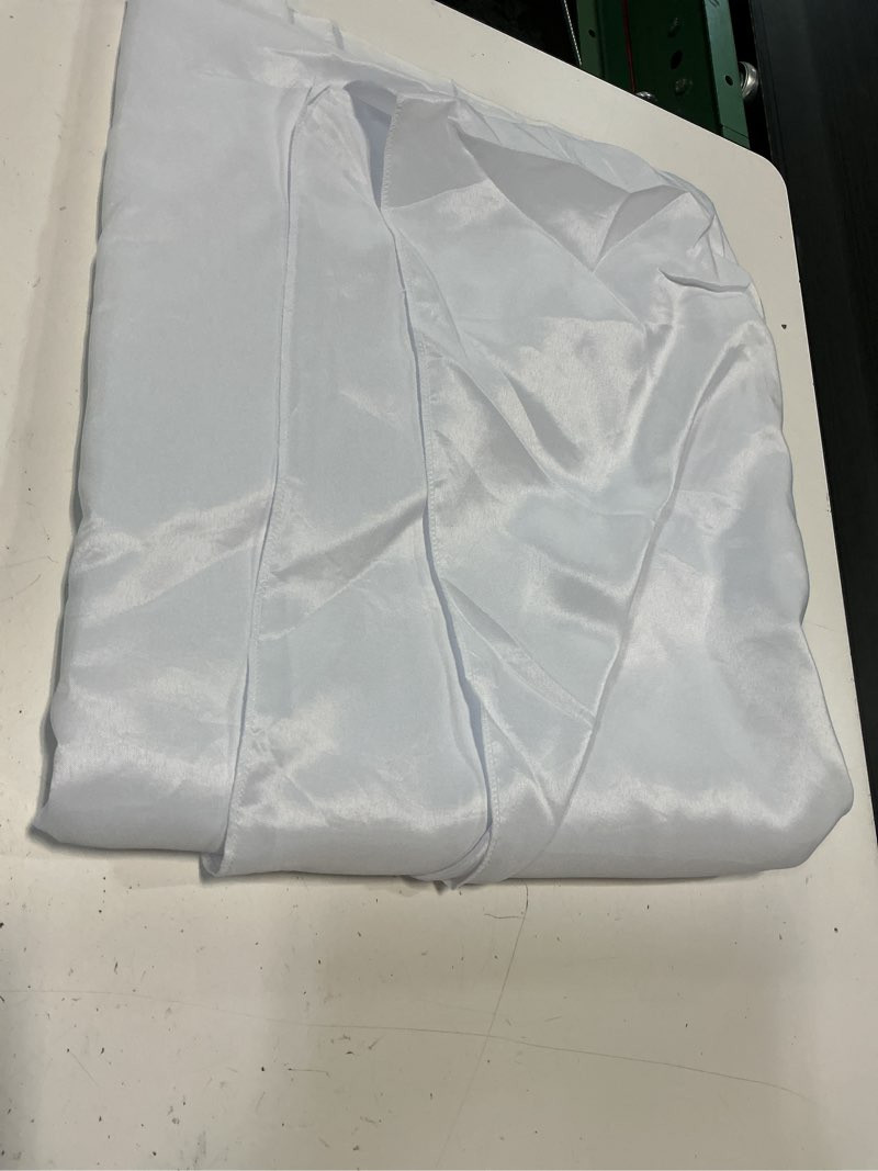 Condition photo showing As Is for surmente 2 pack white rectangle tablecloth 90 x 132-inch rectangular polyester table cloth for weddings, banquets, or restaurants white 90" x 132" (2 pack, rectangular)