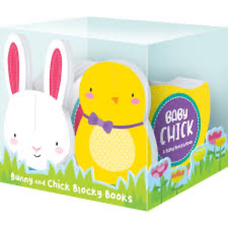 Set of 3 Easter Bunny and Baby Chick 2-count shaped board book set
