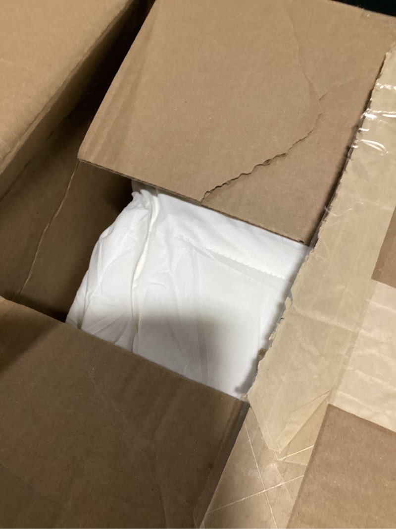Condition photo showing As Is for cosybay full size feather down fiber comforter - ultra soft 100% cotton duvet insert, all season hotel luxury bedding with corner tabs, 82"x86" white white/all season full