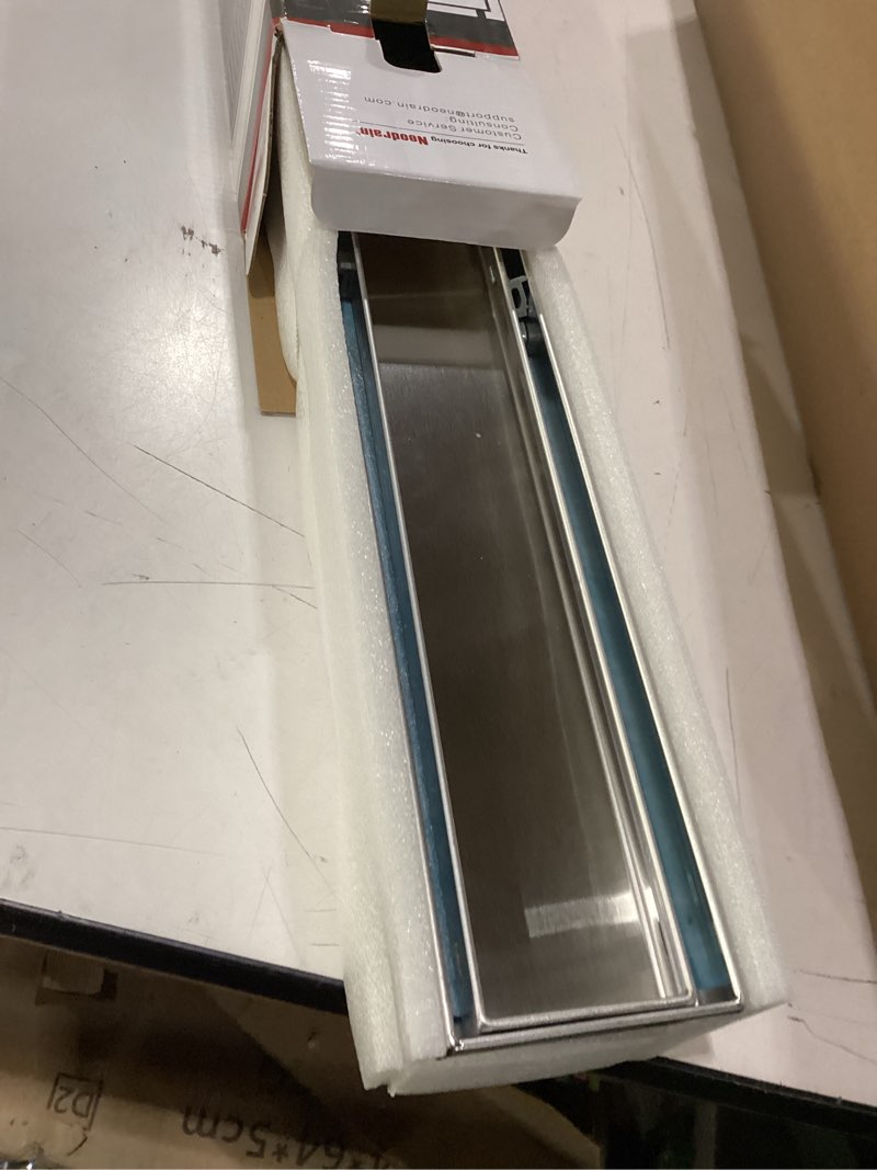 Condition photo showing New/Like New for Neodrain 28-Inch Linear Shower Drain with Tile Insert Grate,Brushed 304 Stainless Steel Rectangle Shower Floor Drain,Linear Drain with Leveling Feet, Hair Strainer Brushed 28 IN