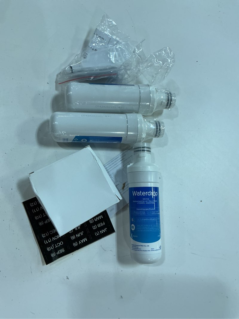 Condition photo showing Good Condition for waterdrop adq747935 lt1000pc replacement for lg® lt1000p®/pc/pcs thinq® refrigerator water filter, lfxs26973s, lmxs28626s, lmws27626s, lfxs28596s, adq74793501 and lt120f® air filter, 3 combo 3 count (pack of 1) water filter with air filter