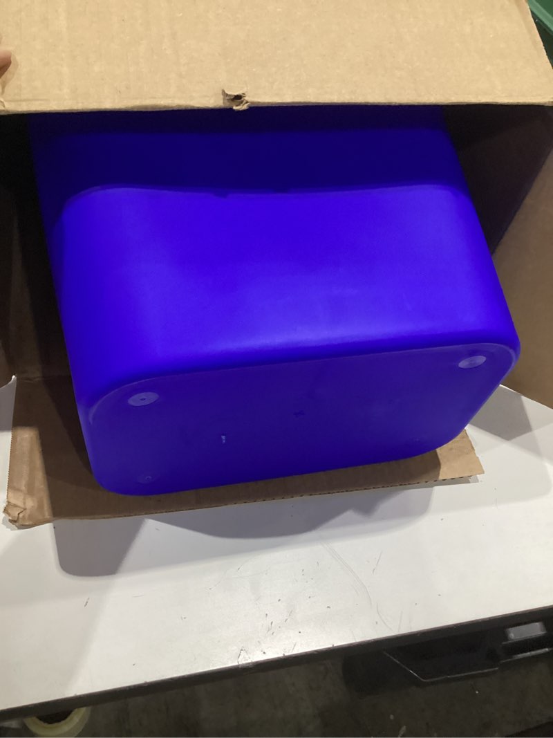 Condition photo showing New/Like New for amazon basics trash can, rectangular commercial office wastebasket, recycle logo, 10 gallon (pack of 1), blue blue 10 gallon (pack of 1)