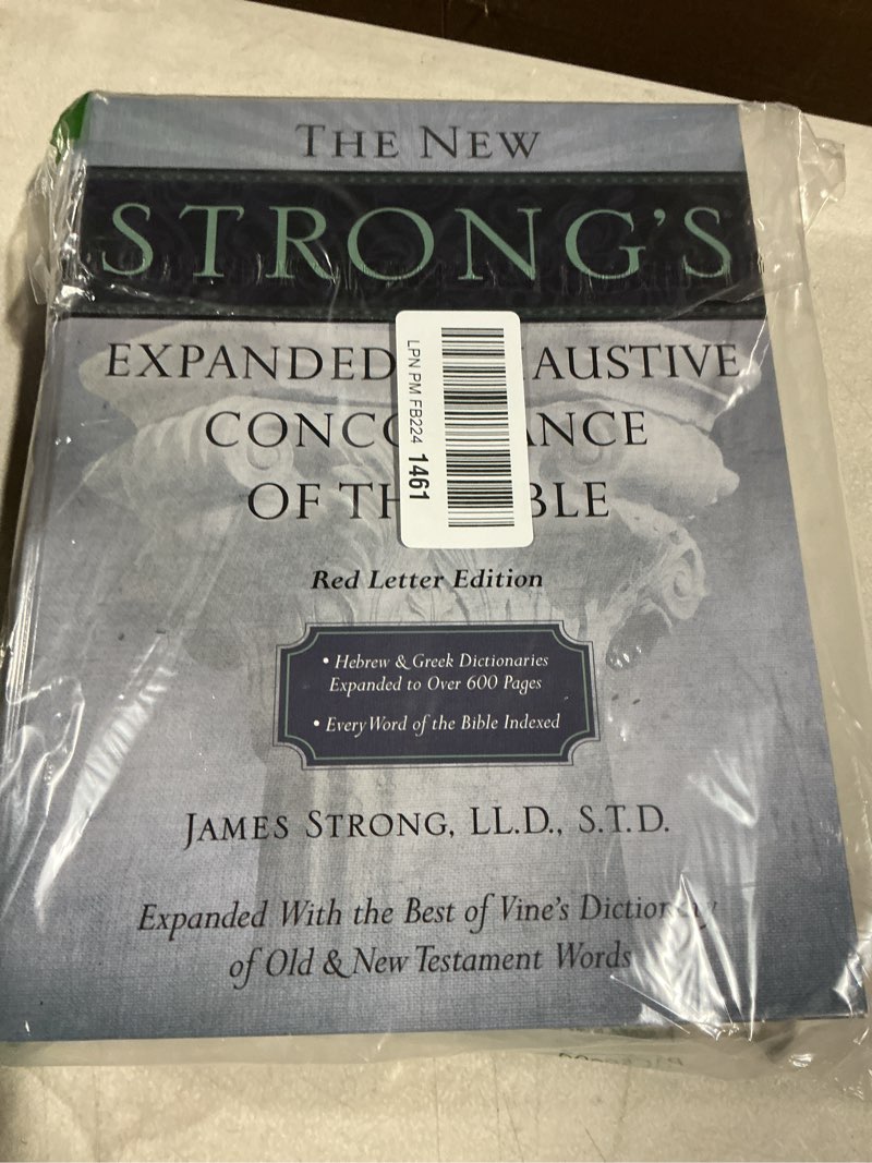 Condition photo showing Good Condition for The New Strong's Expanded Exhaustive Concordance of the Bible: Every Word of the Bible Indexed, Red Letter Edition