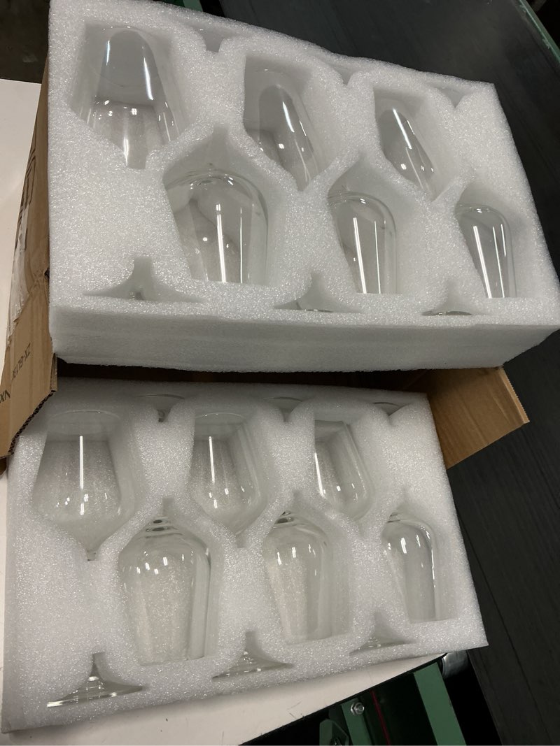 Condition photo showing New/Like New for wine glasses set of 12, 12oz clear red/white wine cup, long stem wine glasses for party, wedding and home 12 count (pack of 1)
