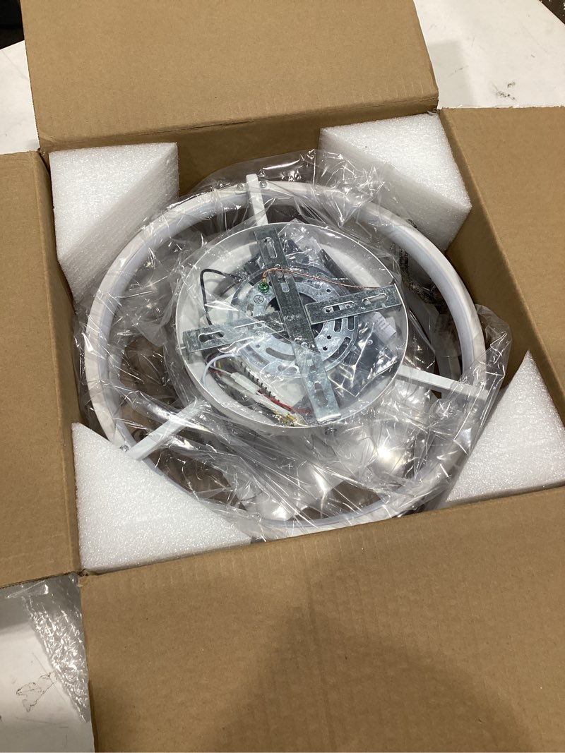 Condition photo showing Good Condition for 13" small ceiling fans with lights,low profile flush mount fan with remote,6 speeds, dimmable led,reversible dc motor,modern ceiling fans for bedroom,dm201-b white
