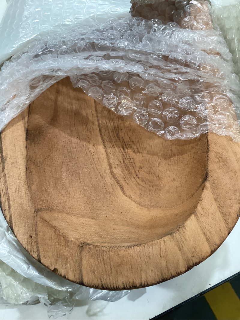 Condition photo showing As Is for wooden dough bowls decorative?rustic bread long bowls decor wood tray, hand carved for table centerpiece decor, home decor (20 * 6 * 2 inch brown) 20*6*2 inch brown