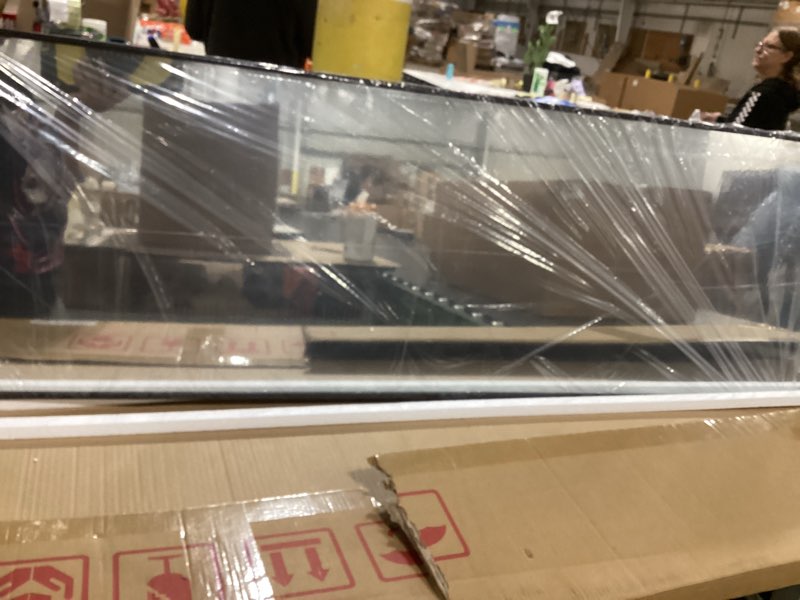 Condition photo showing Good Condition for Delma Arched Mirror Full Length,Standing Mirror Full Body,Large Floor with Stand for Wall Entryway Door Bedroom Bathroom Living Room Black Frame 56"L x 15"W